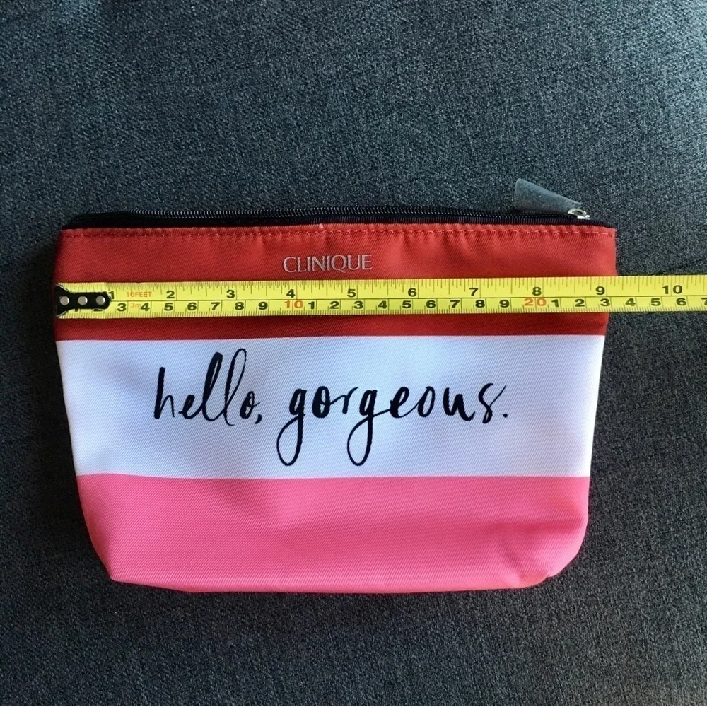 Clinique x Kate Spade “hello, gorgeous” Travel, Makeup Bag, Red, Pink